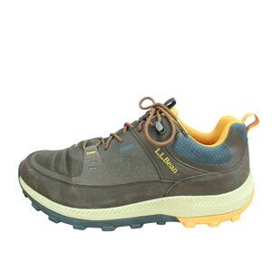 LL Bean Access Brown Leather Lace Up Low Top Waterproof Hiking Boots Size 14 M